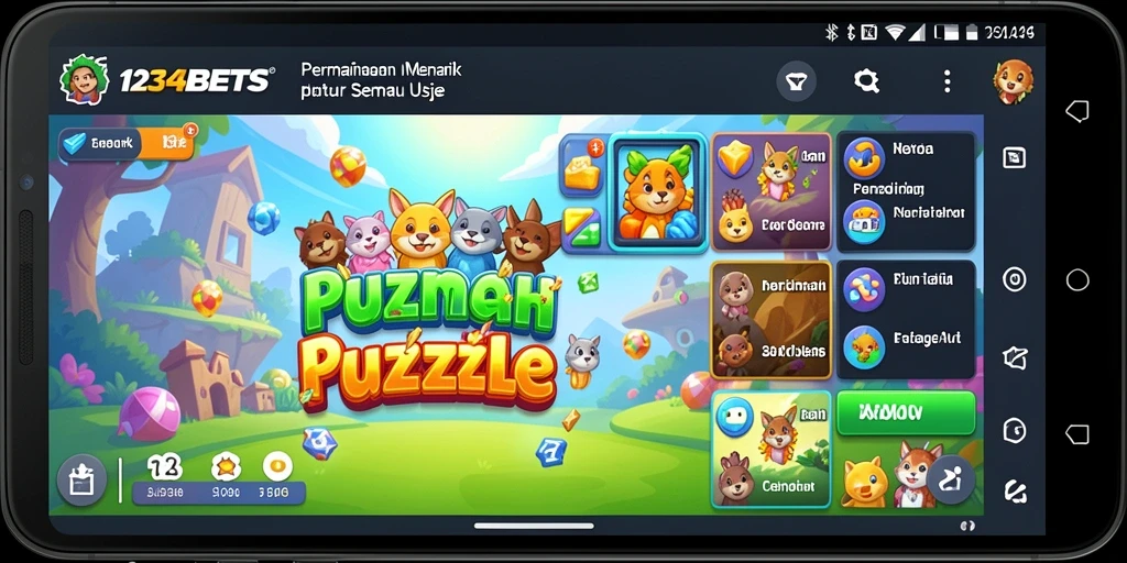 Tampilan screenshot utama 1234BETS menampilkan gameplay Puzzle yang menarik.