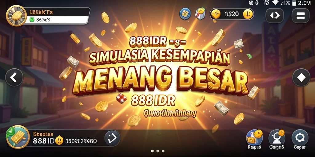 Screenshot 888IDR menampilkan gameplay seru dari simulasi perjudian.