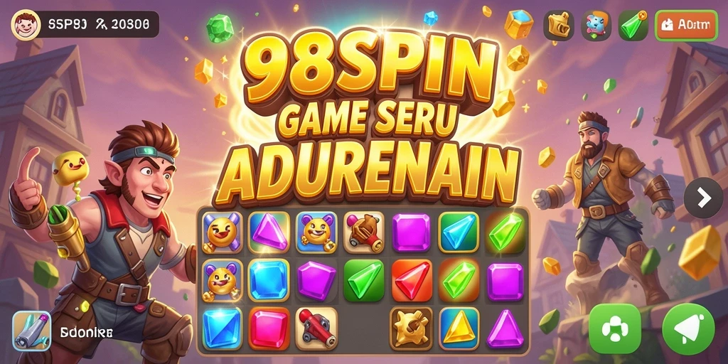 Gameplay seru 98SPIN dengan tantangan Match-3 yang menarik.
