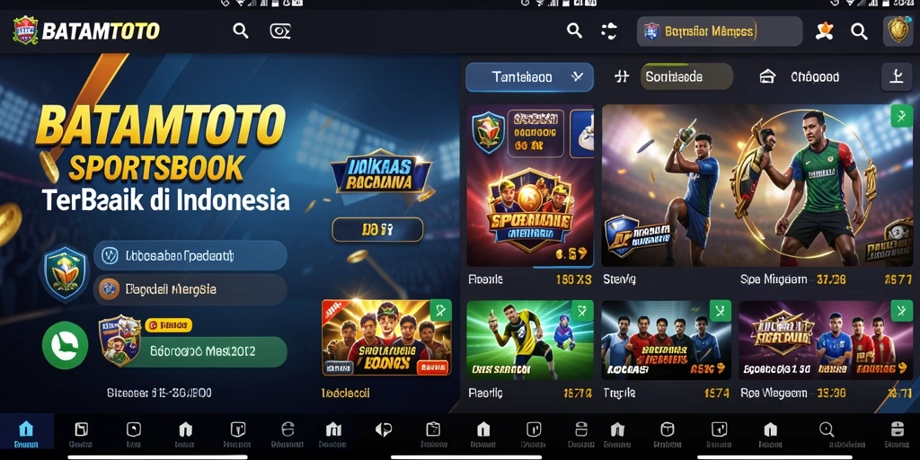 Tampilan antarmuka modern dan fitur taruhan interaktif di BATAMTOTO.