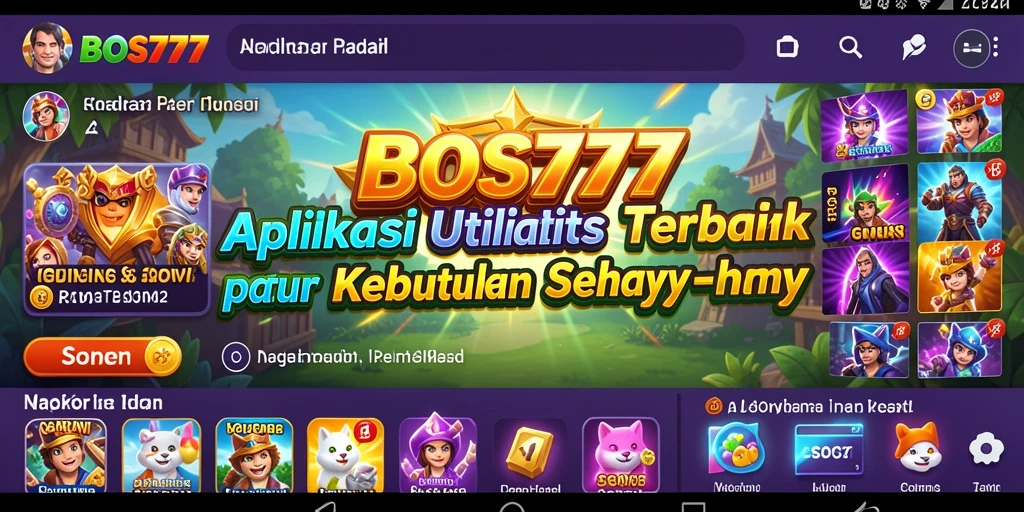 Tampilan utama BOS777 dengan fitur utilitas yang efisien.