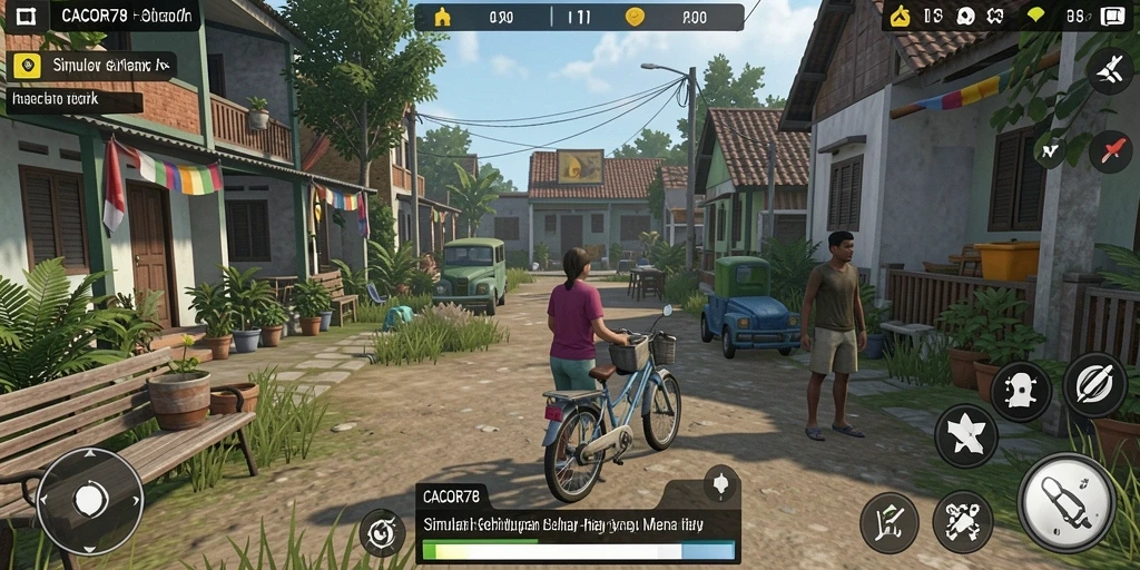 Screenshot gameplay dari CACOR78 yang menunjukkan interaksi yang menarik.