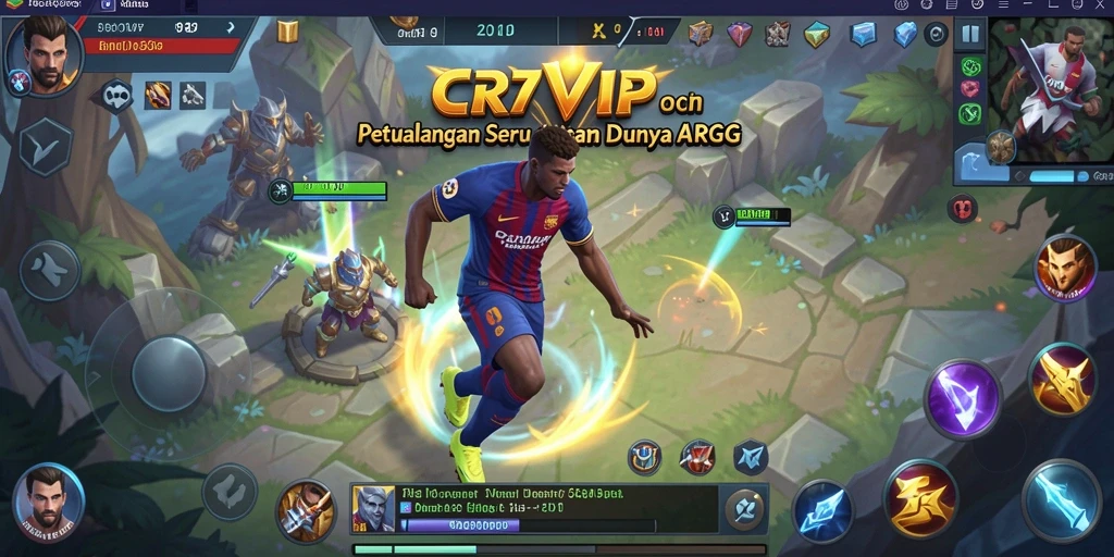 Screenshot menampilkan aksi intens dalam gameplay ARPG CR7VIP.