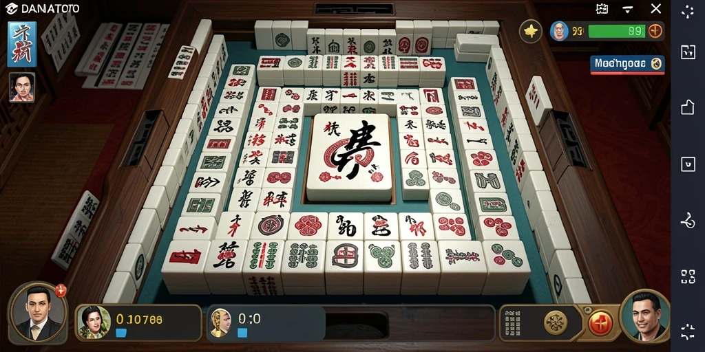 Tampilan gameplay Mahjong yang menantang dan mengasyikkan di DANATOTO.
