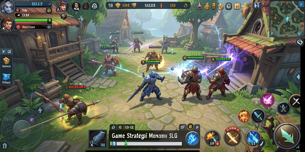Screenshot gameplay DKK yang menunjukkan strategi pertempuran.