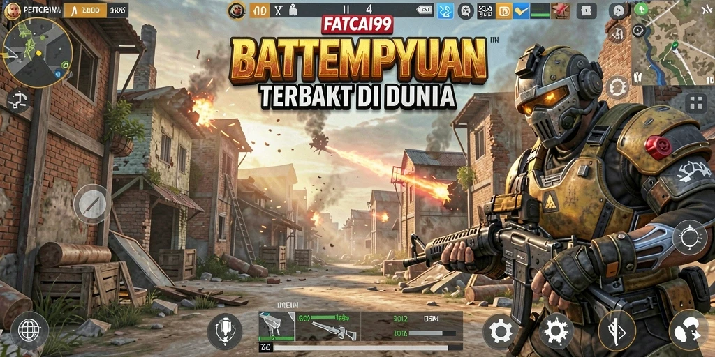 Tampilan gameplay seru di FATCAI99 saat bertempur di arena Battle Royale.