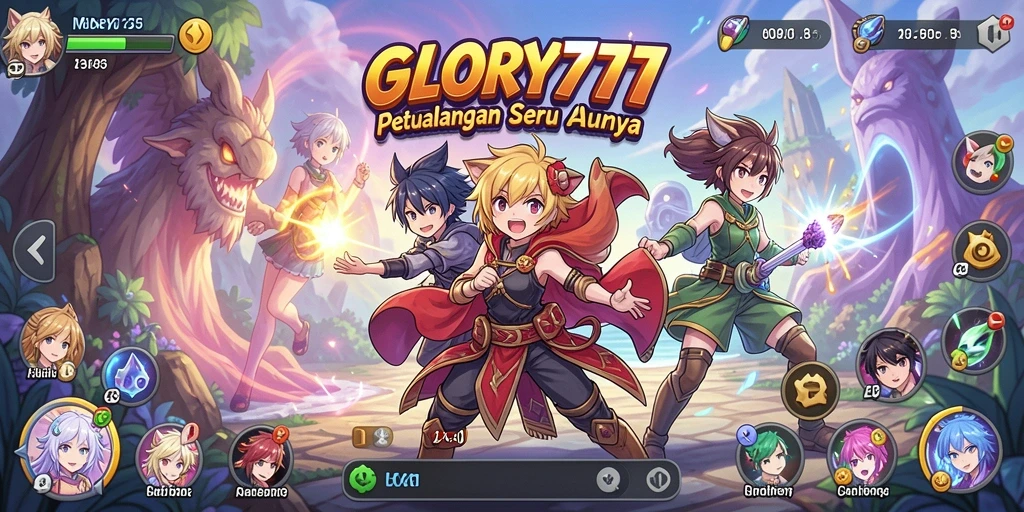 Tampilan gameplay GLORY777 yang menakjubkan dengan karakter anime yang menarik.