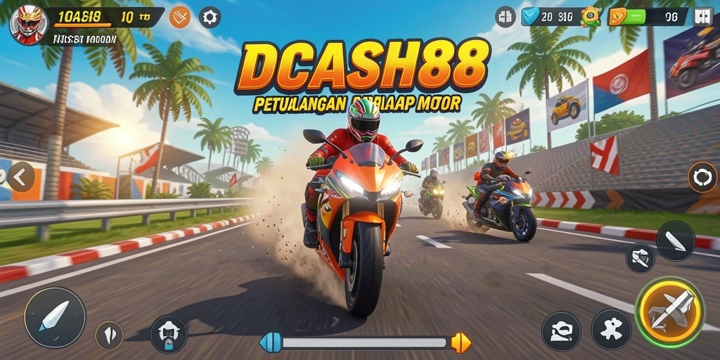 Gameplay balap motor yang menegangkan di IDCASH88.