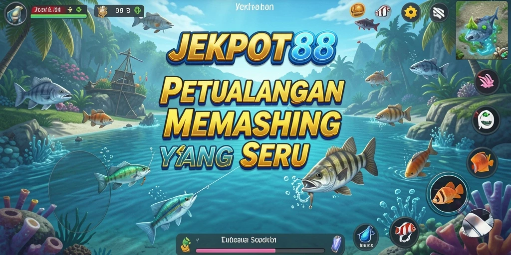 Tampilan gameplay seru di JEKPOT88 saat menangkap ikan.
