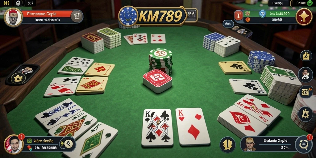 Tampilan gameplay seru dalam permainan Gaple KM789.