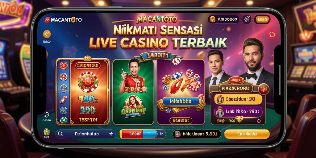 Screenshot gameplay MACANTOTO yang menunjukkan dealer interaktif dan pemain lain.