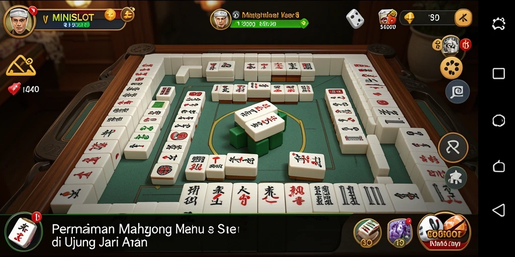 Screenshot main MINISLOT menampilkan gameplay Mahjong yang seru.