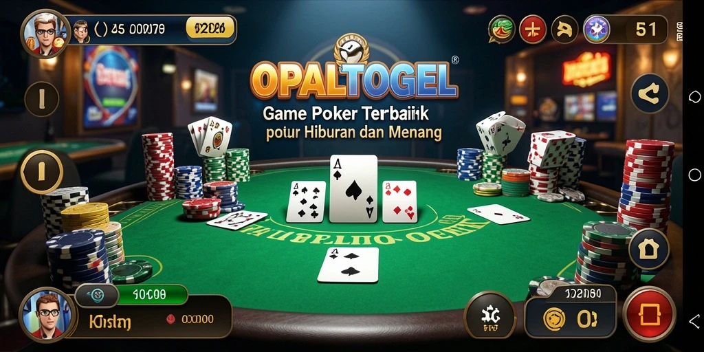 Screenshot gameplay OPALTOGEL menampilkan aksi poker yang seru dan menegangkan.
