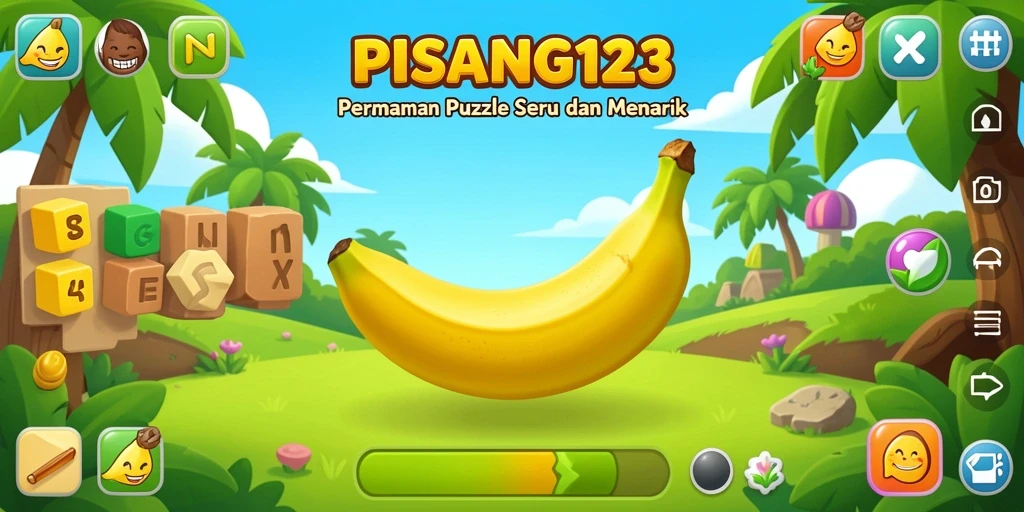 Tampilan gameplay PISANG123 yang penuh warna dan menarik.