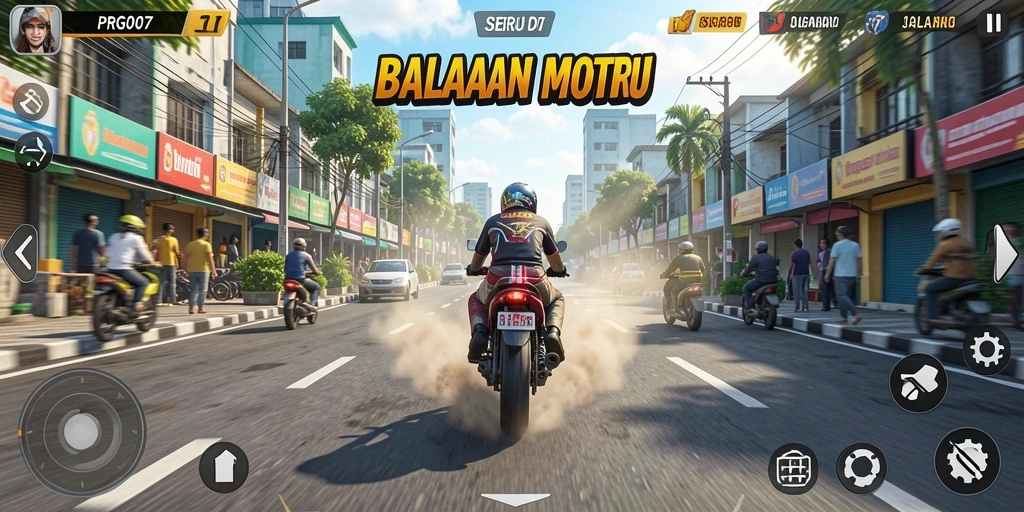 Tampilan aksi balapan motor yang mendebarkan di PRG007.