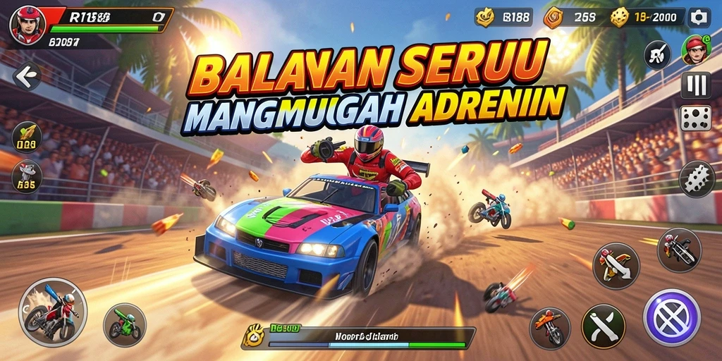 Tampilan screenshot utama RI188 menampilkan aksi balapan yang mendebarkan.