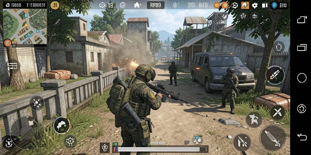 Screenshot gameplay RR89 menampilkan tindakan karakter dalam simulasi yang mendalam.