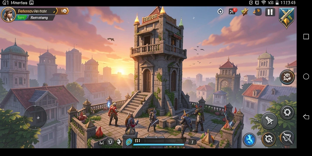 Tampilan gameplay menegangkan dari V21 saat membangun menara pertahanan.