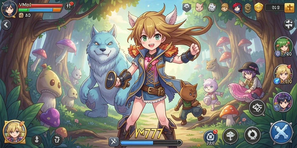 Tampilan gameplay VM777 yang menawan dengan karakter Anime yang menarik.